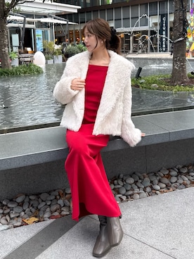 「ワントーンコーデ」｜「アイテム（ワンピース/ドレス）」を使った、SNIDELさん（レディース・162cm）の冬コーディネート