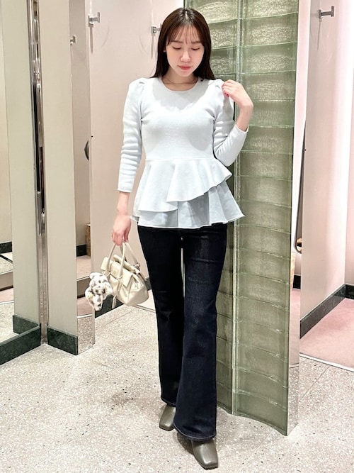 ペプラムアシメニットプルオーバー（ニット/セーター）｜SNIDEL