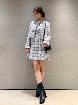 「アイテム（ノーカラージャケット）」を使った、SNIDELさん（レディース・162cm）の秋コーディネート