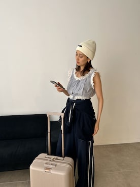 「アイテム（ニットキャップ/ビーニー）」を使った、SNIDELさん（レディース・161cm）の夏コーディネート
