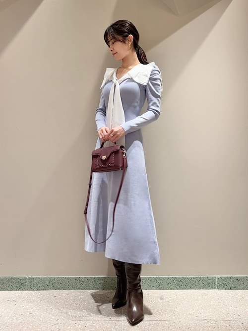 NEW YEAR'S SPECIAL ITEM】セーラーカラーニットワンピース