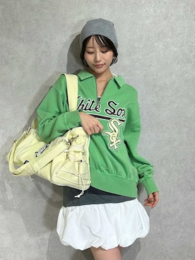 「SNIDEL（スナイデル）のアイテム（スウェット）」を使った、SNIDELさん（レディース・153cm）の春コーディネート