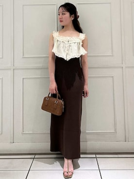 「アイテム（バレッタ/ヘアクリップ、レッド系）」を使った、SNIDELさん（レディース・146cm）の夏コーディネート