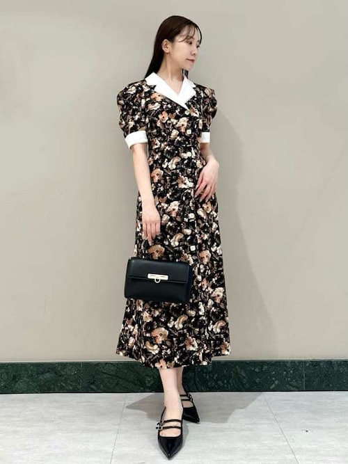 【正規品】snidel マルチプリントパフスリーブワンピース　BLK size1 SN1728EW043741_15_l.jpg