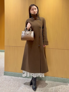 「体型カバー」｜「アイテム（チェスターコート）」を使った、SNIDELさん（レディース・160cm）の冬コーディネート