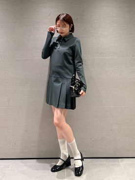「SNIDEL（スナイデル）の衿つきプリーツカットミニワンピース（ワンピース）」を使った、SNIDELさん（レディース・165cm）の夏コーディネート