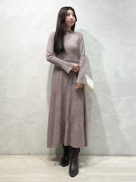 「SNIDEL（スナイデル）のアイテム（ブーツ）」を使った、SNIDELさん（レディース・162cm）の冬コーディネート