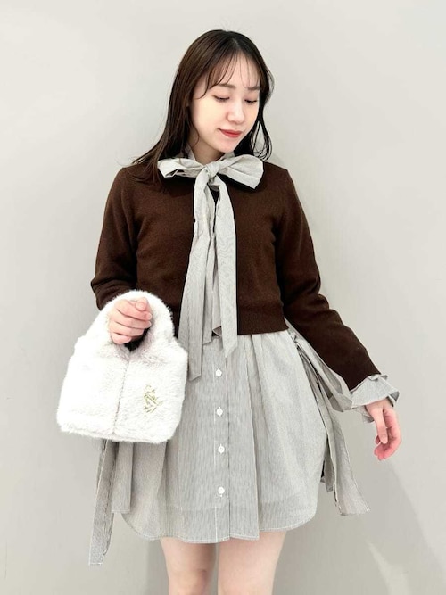 スナイデル レイヤードボウタイチュニック スナイデル SNIDEL レイヤードボウタイチュニック （BRW