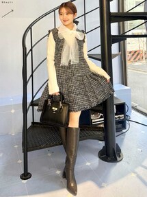 SNIDEL（スナイデル）の「Vネックツイードジャンスカ（ワンピース