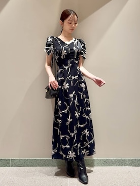 00サイズあり】Sustainableリボンプリントワンピースを使った人気