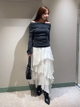 「SNIDEL（スナイデル）のアイテム（ニット/セーター）」を使った、SNIDELさん（レディース・166cm）の秋コーディネート