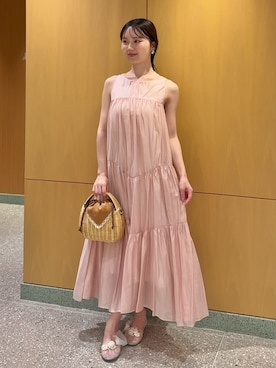 「アイテム（ワンピース、ピンク系）」を使った、SNIDELさん（レディース・160cm）の夏コーディネート
