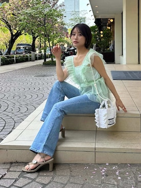 「SNIDEL（スナイデル）のアイテム（バッグ）」を使った、SNIDELさん（レディース・153cm）の春コーディネート