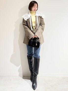 「アイテム（テーラードジャケット、その他）」を使った、SNIDELさん（レディース・154cm）の秋コーディネート