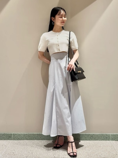 スナイデル　　スカート snidel （スナイデル）レースフロントボタンスカート 23春夏