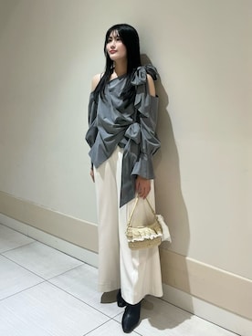 「SNIDEL（スナイデル）のアイテム（パンツ）」を使った、SNIDELさん（レディース・158cm）の冬コーディネート