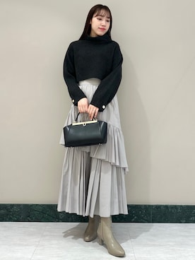 「SNIDEL（スナイデル）のアイテム（ブーツ）」を使った、SNIDELさん（レディース・162cm）の冬コーディネート