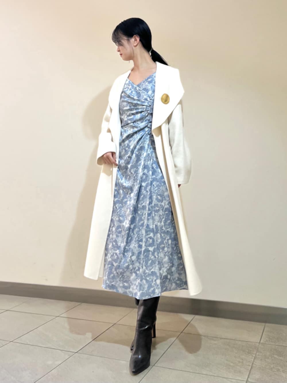 SNIDELさんの「ジャガードプリントワンピース（SNIDEL）」を使ったコーディネートの1枚目の写真