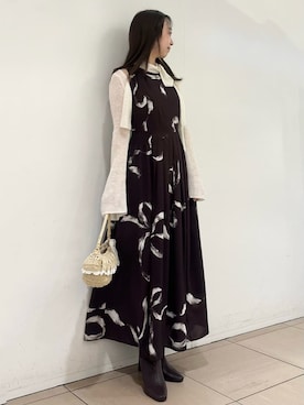 「SNIDEL（スナイデル）のアイテム（ワンピース/ドレス）」を使った、SNIDELさん（レディース・154cm）の冬コーディネート