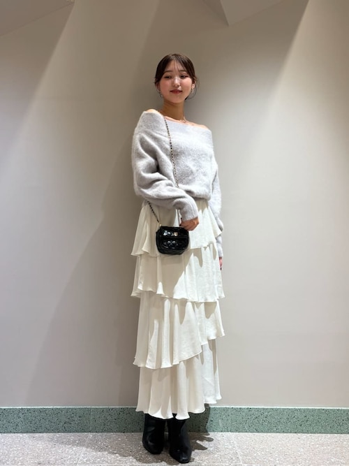 サテンナローティアードスカート（スカート）｜SNIDEL