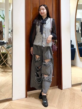 SNIDEL（スナイデル）の「ポイントビジューノーカラーコート