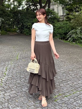 「SNIDEL（スナイデル）のアイテム（スカート）」を使った、SNIDELさん（レディース・153cm）の春コーディネート