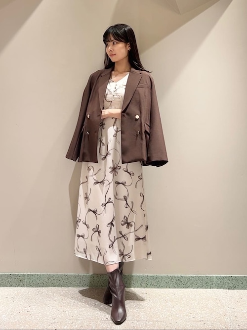 00サイズあり】Sustainableリボンプリントワンピース