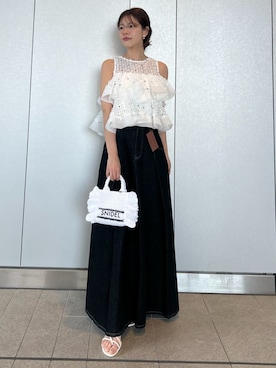 「SNIDEL（スナイデル）のアイテム（スカート）」を使った、SNIDELさん（レディース・157cm）の春コーディネート