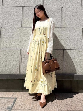 「SNIDEL（スナイデル）のアイテム（ワンピース/ドレス）」を使った、SNIDELさん（レディース・156cm）の春コーディネート