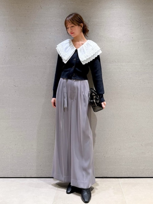 SNIDEL　レースカラー　ニット　プルオーバー SNIDEL（スナイデル）の「レースカラーニットプルオーバー