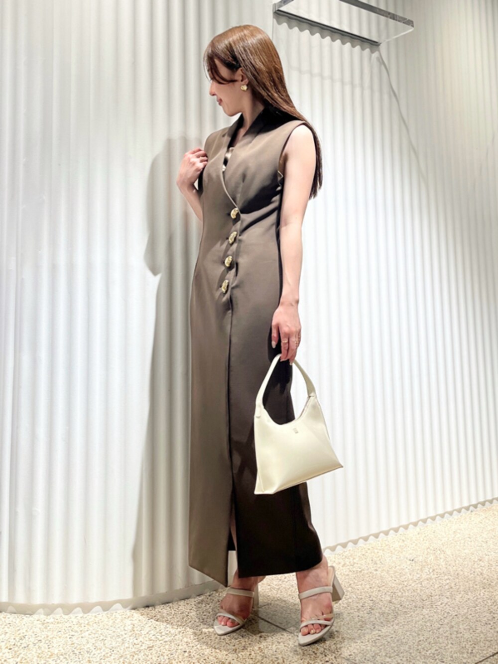 SNIDEL スナイデル ワンピース 金ボタンジレワンピース （SNIDEL
