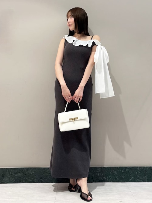 ワンショルリボンニットワンピース（ワンピース）｜SNIDEL