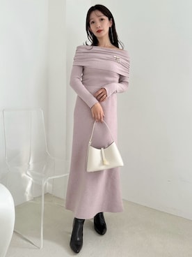 「SNIDEL（スナイデル）のアイテム（ブーツ）」を使った、SNIDELさん（レディース・159cm）の冬コーディネート