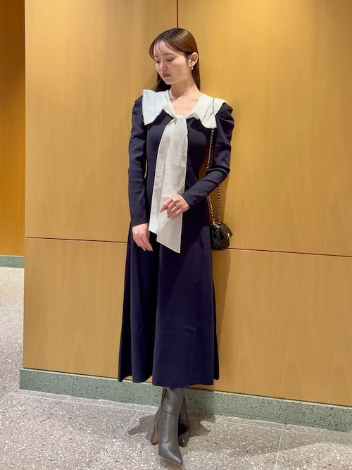 NEW YEAR'S SPECIAL ITEM】セーラーカラーニットワンピース