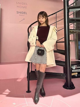 「アイテム（ステンカラーコート、ホワイト系）」を使った、SNIDELさん（レディース・153cm）の秋コーディネート