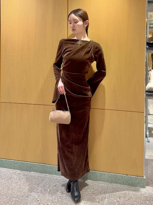 フロッキーベロアドレープドレス（ワンピース）｜SNIDEL（スナイデル