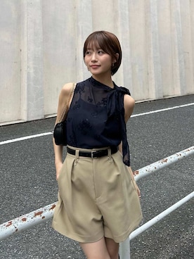 「SNIDEL（スナイデル）のアイテム（パンツ）」を使った、SNIDELさん（レディース・153cm）の春コーディネート