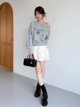 「アイテム（スウェット）」を使った、SNIDELさん（レディース・162cm）の夏コーディネート