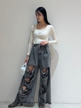 「肌見せ」｜SNIDELさん（レディース・163cm）の秋コーディネート