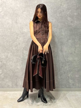 「アイテム（バンダナ/スカーフ）」を使った、SNIDELさん（レディース・160cm）の夏コーディネート