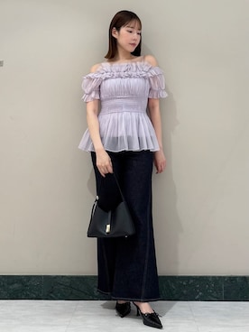 「シアー素材」｜SNIDELさん（レディース・157cm）の夏コーディネート