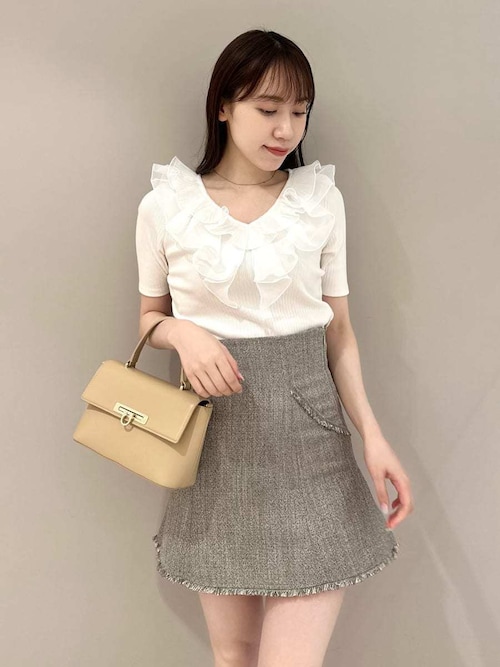 SNIDEL tシャツ フリルカラーカットプルオーバー レディース