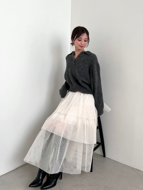 snidel 【HIGH QUALITY】フォックスカシミヤニットポロ SNIDEL｜【HIGH QUALITY】フォックスカシミヤニットポロ | Rakuten