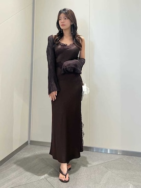 「SNIDEL（スナイデル）のアイテム（ワンピース）」を使った、SNIDELさん（レディース・157cm）の夏コーディネート