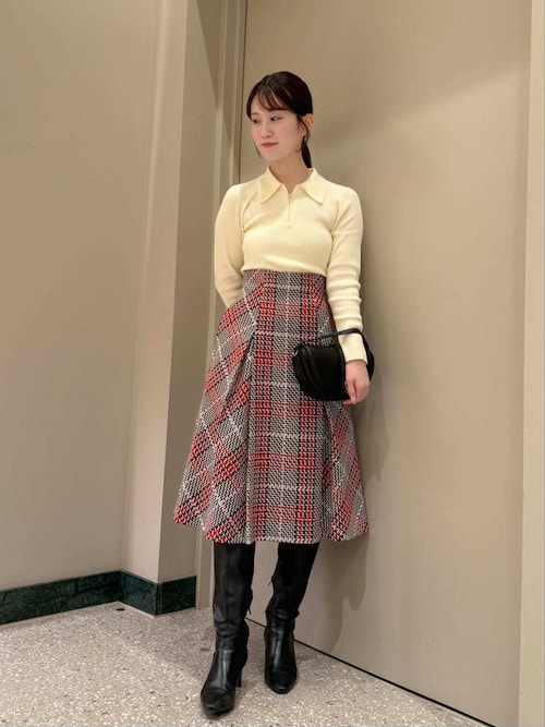 Sustainableロービングチェックミドルスカート（スカート）｜SNIDEL