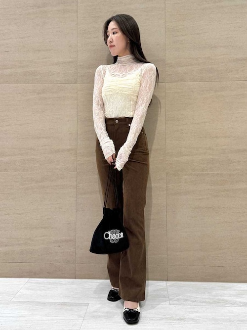 【最終お値下げ】ChacottレースシアーTOPS snidel スナイデル Chacott】レースシアーTOPS（カットソー/Tシャツ）｜SNIDEL