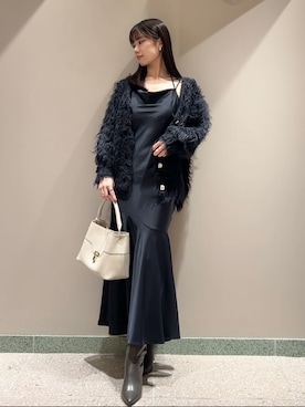 「アイテム（ワンピース、ブルー系）」を使った、SNIDELさん（レディース・165cm）の秋コーディネート