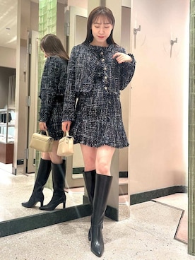 「アイテム（ノーカラージャケット）」を使った、SNIDELさん（レディース・162cm）の秋コーディネート