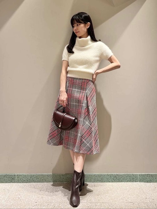 Sustainableロービングチェックミドルスカート（スカート