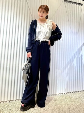 「パンツスタイル」｜「アイテム（財布/小物）」を使った、SNIDELさん（レディース・153cm）の夏コーディネート
